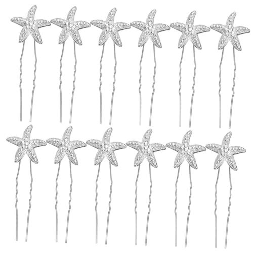 LOLIPPYY 12 Stück Teiliges Braut Haarschmuck Strass Sternförmige Metall Haarspangen Leicht und Elegant Langlebig für Hochzeitsfrisuren Damen und Mädchen von LOLIPPYY