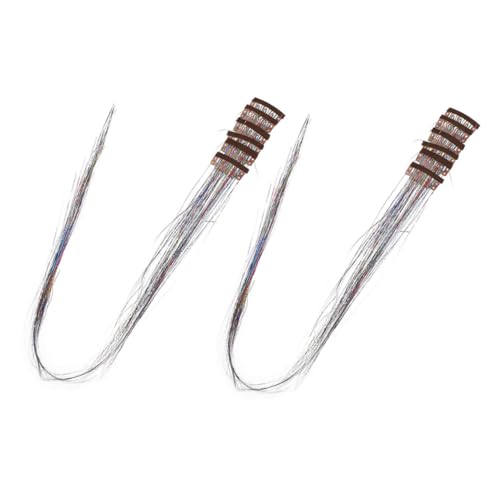 LOLIPPYY 12 Stück Teiliges Clip-in Haar Lametta Bunte Glitzer Strähnen für Frauen Mädchen Synthetische Schimmernde Extensions Einfach Anzubringen Leicht und Komfortabel für Party und Alltag von LOLIPPYY