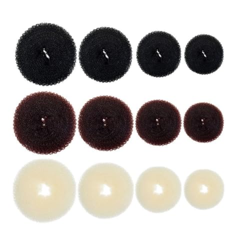 LOLIPPYY 12 Stück Teiliges Donut Haarring Duttmacher Flexibel und Robust für Frauen Mädchen Einfaches Styling für Natürliche Haargummis und Elegante Hochsteckfrisuren von LOLIPPYY