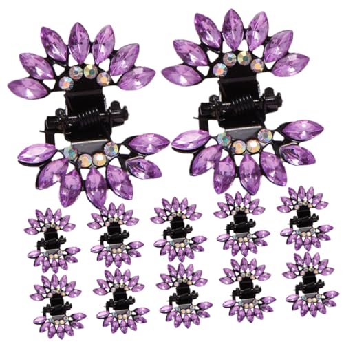 LOLIPPYY 12 Stück Teiliges Kleine Haar Klauenclips mit Funkelnden Strasssteinen Sichere Rutschfeste Haarklammern für Dickes und Modischer Haarschmuck für Damen und Mädchen Bunte Mini von LOLIPPYY