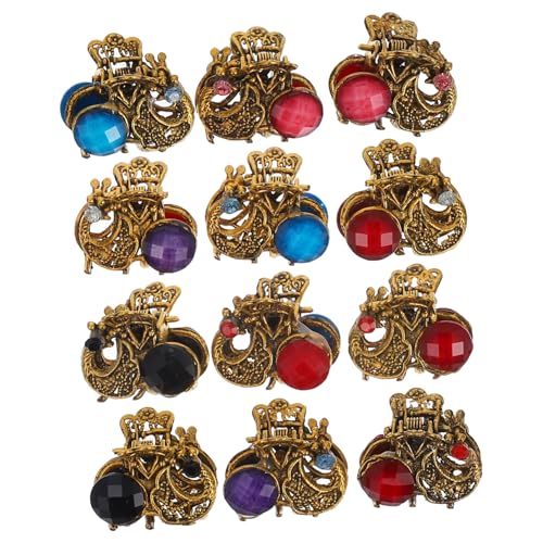 LOLIPPYY 12 Stück Teiliges Mini Haarklammern Vintage Kleine Haarspangen aus Robustem mit Acryl Modische Haarklammern für Damen und Mädchen Vielseitig Einsetzbar für Alltag und Büro von LOLIPPYY