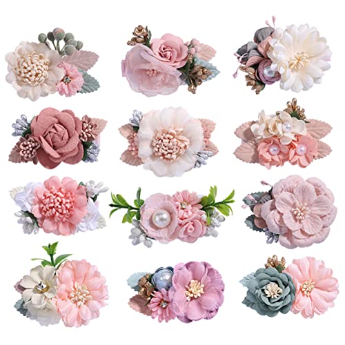 LOLIPPYY 12stücke Blumenhaarspange Aus Kunstblumen Für Mädchen Simulation Blumen Clips Haarschmuck Dekorative Blumen Haarspangen Für Kinderfrauen von LOLIPPYY