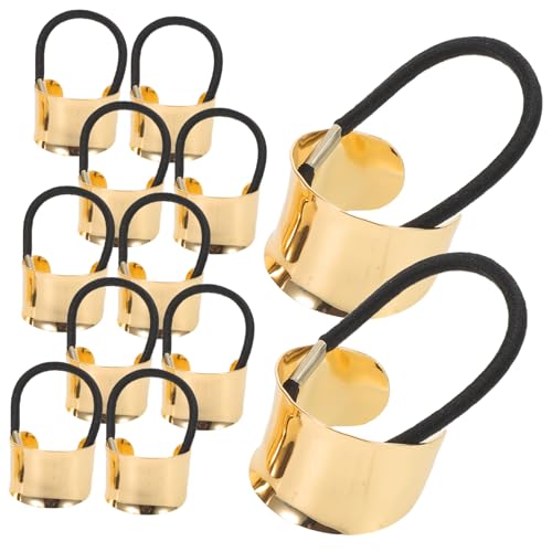 LOLIPPYY 12 Stück Teiliges Vintage Metall Haargummis Glänzende Elastische Haarbänder für Frauen Leichte Polierte Ponytail für Alltag und Festliche Frisuren von LOLIPPYY