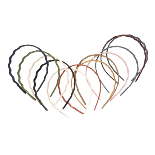LOLIPPYY 12 Stück Teiliges Wellenförmiges Plastik Haarband mit Zähnen für Damen Mädchen Teens Buntes Haarschmuck Zubehör Rutschfestes Leichtes Stirnband für Alltag und Reisen von LOLIPPYY