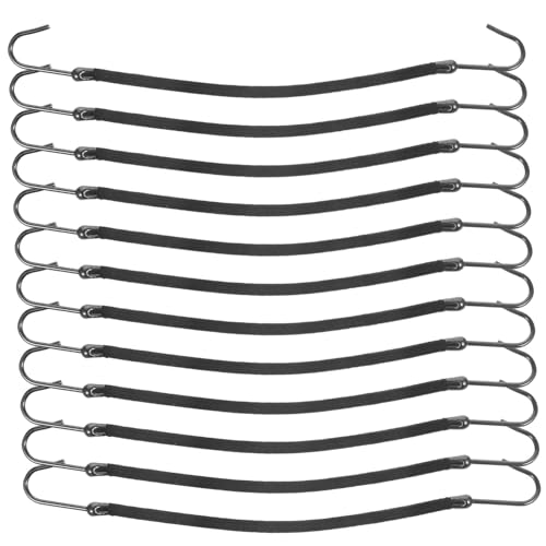 LOLIPPYY 12stücke Elastische Gummi-haarbänder Mit Metallhaken Für Pferdeschwanz Haargummis Gummibänder Haarschmuck Für Damen Schwarz von LOLIPPYY