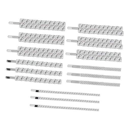 LOLIPPYY 15 Stück Teiliges Braut Haarschmuck mit Funkelnden Strass Haarspangen Leichte Vielseitige Haarklammern für Hochzeit Party Alltag Silberne Bobby Pins für Damen von LOLIPPYY