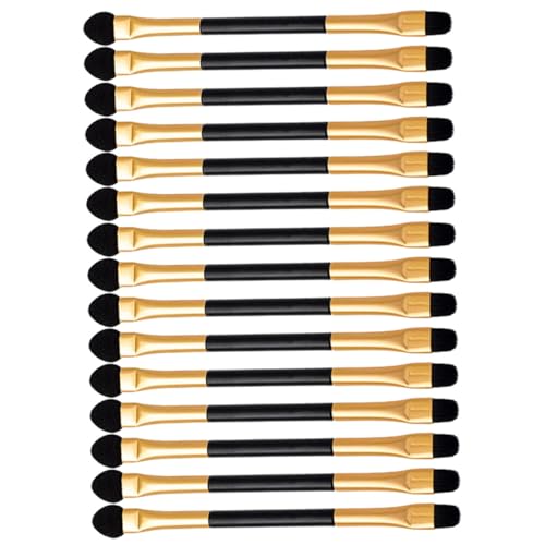 LOLIPPYY 15 Stück Teiliges Make up Pinsel Doppelseitig Lidschatten Applikator Sticks Sanftes Material Langlebig für Präzises Auftragen und Gleichmäßiges Verblenden der Augenpartie Geeignet von LOLIPPYY