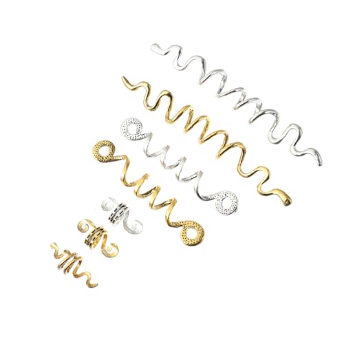 LOLIPPYY 16 Stück Teiliges Dreadlocks Haarschmuck Spiralförmige Haarclips aus Zinklegierung Sicher und Robust Rutschfest Modisch für Zöpfe Dreadlock Accessoires für Frauen und Männer von LOLIPPYY