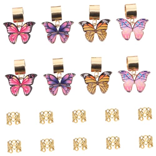 LOLIPPYY 18 Stück Teiliges Butterfly Haarschmuck aus Langlebiger Zinklegierung und Kunststoff Stilvolle Haarringe für Zöpfe Dreadlocks und Flechtfrisuren Eleganter Schmuck für Damen und LOLIPPYY 18 Stück Teiliges Butterfly Haarschmuck aus Langlebiger Zinklegierung und Kunststoff Stilvolle Haarringe für Zöpfe Dreadlocks und Flechtfrisuren Eleganter Schmuck für Damen und von LOLIPPYY