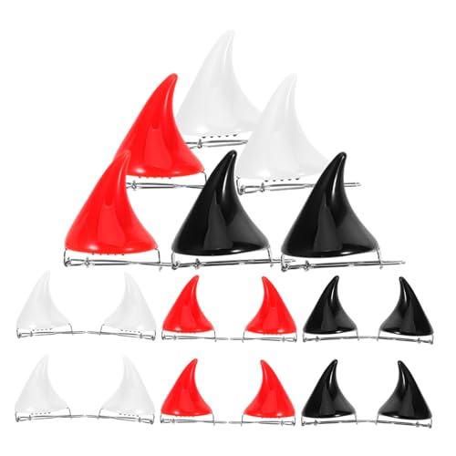 LOLIPPYY 18 Stück Teiliges Resin Teufelshorn Haarclip Leichte Halloween Dämonen Haarspangen in Weiß Rot Schwarz Niedliche Cosplay Party Haaraccessoires für Frauen Mädchen von LOLIPPYY