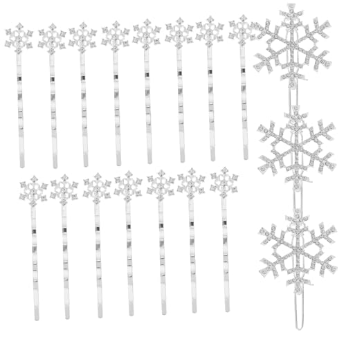 LOLIPPYY 18 Stück Teiliges Schneeflocken Haarschmuck Mädchen Haarklammern aus Weiße Haarklammern mit Strass Weihnachtliche Haarspangen Leicht Hautfreundlich Fest Haltend für Mittleres und von LOLIPPYY
