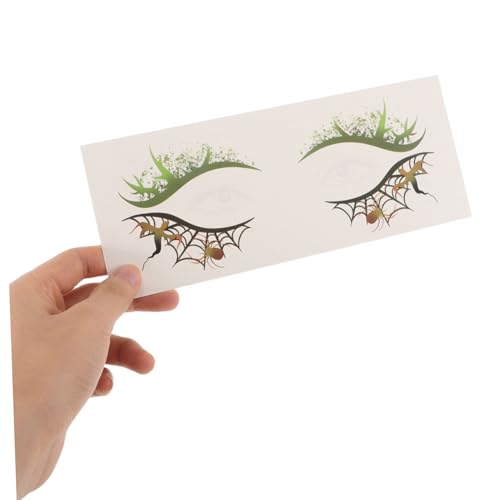 LOLIPPYY 19 Stück Fledermaus Halloween Eyeliner Tattoos Totenkopf Eyeliner Halloween Aufkleber Fledermaus Make Up Aufkleber Selbstklebender Spinnennetz von LOLIPPYY