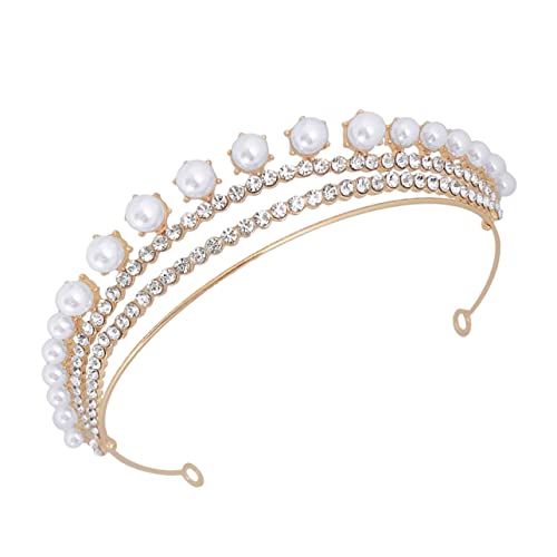 LOLIPPYY Kopfschmuck Braut Hochzeit Schmuck Glänzende Krone Kronenkopfschmuck Brauthochzeitskrone Brautkronenkopfschmuck Langlebig Farbecht Leicht Tragen Schickes Design Auffällig Frauen von LOLIPPYY
