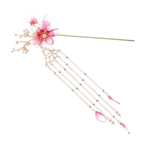 LOLIPPYY 1Stück Vintage Haarnadel Haarstab mit Quaste und Jade Blume Antiker Kopfschmuck für Damen Retro Haaraccessoires für Hochzeiten und Partys von LOLIPPYY