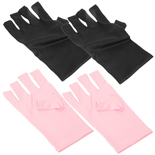 LOLIPPYY 2 Paare UV Schutzhandschuhe Fingerlos für Maniküre Wiederverwendbare Atmungsaktive Nagelhandschuhe aus Flexibler Schnitt für Präzises Arbeiten Schutz vor UV Strahlen und von LOLIPPYY