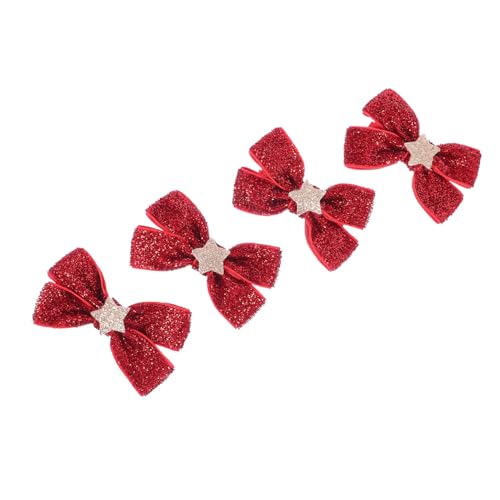 LOLIPPYY 2 Paare Weihnachtliche Haargummis mit Schleife für Mädchen Elastische Ponytail Halter für Rutschfeste Haarschleifen für Festliche Frisuren und Alltag Weicher Haarschmuck für Junge von LOLIPPYY