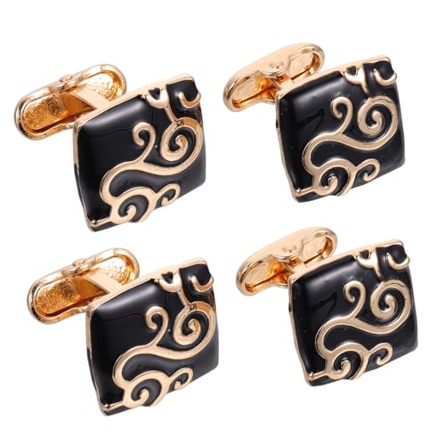 LOLIPPYY 2 Paare Zinklegierung Manschettenknöpfe Retro Stil Langlebige Hemdknöpfe für Anzüge Elegant Rostfrei Vielseitig Passend für Herrenmode von LOLIPPYY