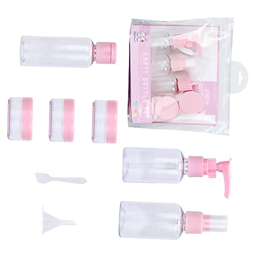 LOLIPPYY 2 Sätze Reise Set für Flüssigkeiten Pinke Tragbare und Auslaufsichere Toilettenartikel Flaschen Nachfüllbare Spender für Shampoo Lotion und Handcreme von LOLIPPYY