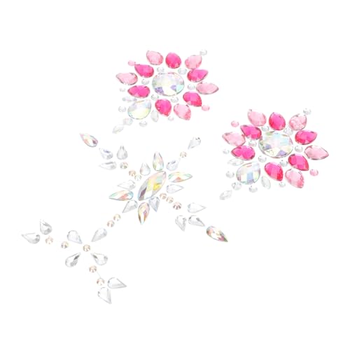 LOLIPPYY 2 Sätze Strass Körper Schmuck Aufkleber Brust Schmuck Selbstklebend Glitzernde Bruststeine für Festival Party Körperdekoration von LOLIPPYY