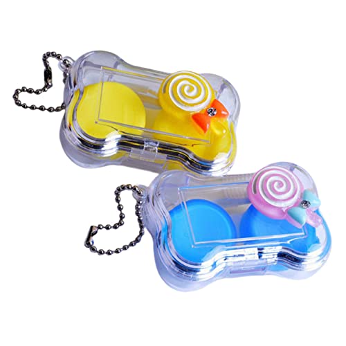 LOLIPPYY 2 Satz Farbige Kontaktlinsenbehälter Mit Reise Etui Transparent Klein Praktisch Für Unterwegs Linsen Organizer Für Zuhause Und Reisen von LOLIPPYY