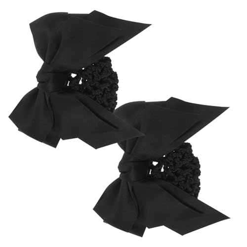 LOLIPPYY 2 Stck Schwarze Haarschleifen Clips mit Haarnetz Teiliges Haarklammern für Damen Festes Halten von Duttfrisuren Vielseitige Haarspangen für Arbeit Party und Alltag von LOLIPPYY