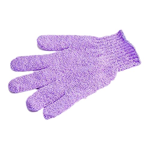 LOLIPPYY 2 Stück Badhandschuhe und Badetuch Körperpeeling Peeling-Körper Körperwäscher-Peeling-Handschuhe Peeling für den Körper Peelinghandschuhe zum Duschen Duschpeelenteil Violett von LOLIPPYY