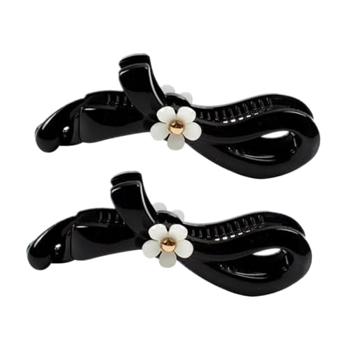 LOLIPPYY 2 Stück Blumen Bananen haarklammern für Damen Mädchen Modische Rutschfeste Pferdeschwanz halter Elegantes Design Langlebige Wiederverwendbare Haarspangen für Haartypen und Anlässe von LOLIPPYY