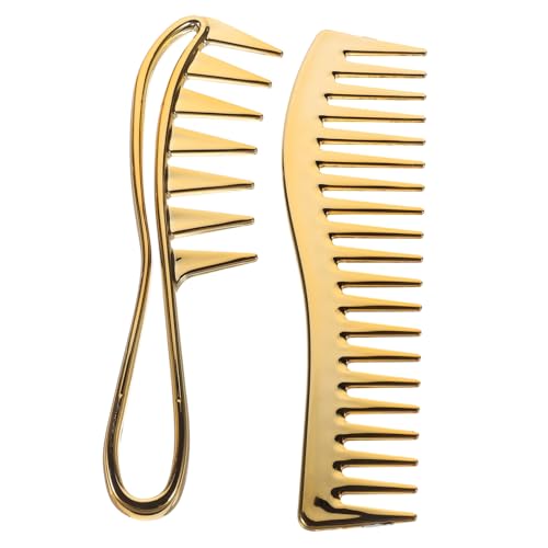 LOLIPPYY 2 Stück Breiter Zahnkamm Teiliges für Herren Entwirrt Nasses Lockiges Haar Schonend Styling Haarkamm für Glattes und Lockiges Haar Professionelles Friseur Werkzeug von LOLIPPYY
