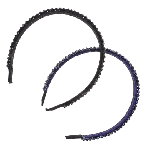 LOLIPPYY 2 Stück Damen Haarreif mit Funkelnden Kristallstrass Leichtes Bequemes Stirnband Modischer Kopfschmuck für Alltag Geeignet Passend für Kopfgrößen von LOLIPPYY