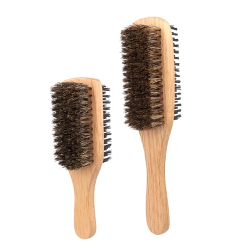 LOLIPPYY 2 Stück Doppelseitige Wildschweinborsten Haarbürste für Feines Dünnes Haar Sanft Entwirrend Langlebig Vielseitig für Herren Bart Haarstyling Geeignet für Nasses und Trockenes Haar von LOLIPPYY