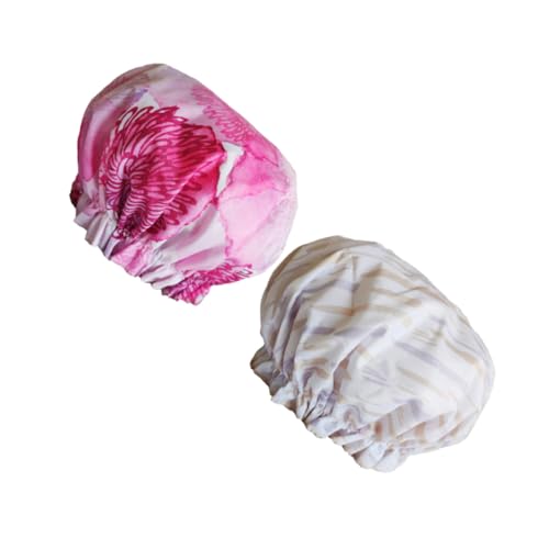 LOLIPPYY 2 Stück Duschhaube Damen Doppel Lagig Haarschutz Badekappen mit Chrysanthemen und Streifenmuster Große Shower Caps für Makeup und Beauty Salon Nutzung LOLIPPYY 2 Stück Duschhaube Damen Doppel Lagig Haarschutz Badekappen mit Chrysanthemen und Streifenmuster Große Shower Caps für Makeup und Beauty Salon Nutzung von LOLIPPYY