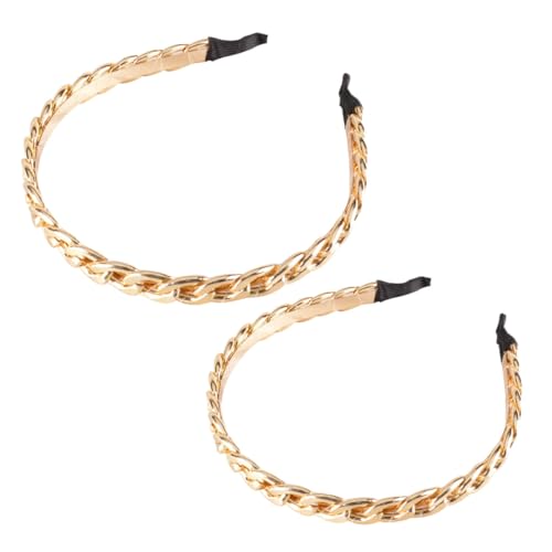 LOLIPPYY 2 Stück Elegantes Metallstirnband Vintage Ketten Haarreif Damen Haarschmuck Braut Kopfschmuck für Festliche Anlässe und Fotoshootings von LOLIPPYY