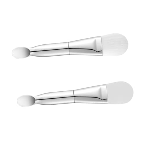 LOLIPPYY 2 Stück Gesichtsmaske Applikator Pinsel Teilig mit Weichen Borsten und Silikonspatel Sanftes Auftragen Wiederverwendbar Leicht für DIY Beauty Anwendung von LOLIPPYY