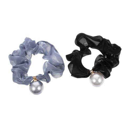 LOLIPPYY 2 Stücke Elastische Haargummis mit Perlen Haarschmuck für Mädchen Netz Haarseil Einfaches Haar Ornament für Partys und Alltagsgebrauch von LOLIPPYY