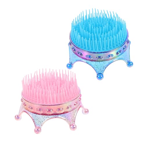 LOLIPPYY 2 Stück Haarkamm Teilig Tragbarer Kronenform Entwirrkamm für Mädchen Glitzernd Bruchsicher Geeignet für Feines Dickes Lockiges Haar für Junge Mädchen Zufällige Zufällige Farbe von LOLIPPYY