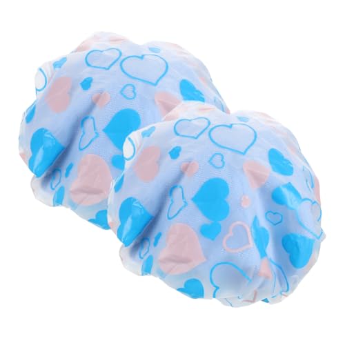 LOLIPPYY 2stücke Duschkappe Für Frauen Haar-trockner-kappe Zum Trocknen Dusche Für Mädchen Mit Herzmuster Leicht Zu Tragen Für Reisen Und Fitnessstudio von LOLIPPYY