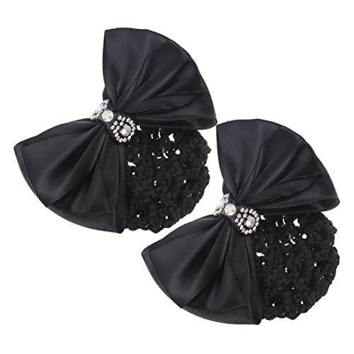 LOLIPPYY 2 Stück Haarnetz mit Schleifen Atmungsaktives Leichtes Haarnetz für Dutt Haarklammer für Damen Geeignet für Stewardess Krankenschwester Balletttänzerinnen und Professionelle von LOLIPPYY