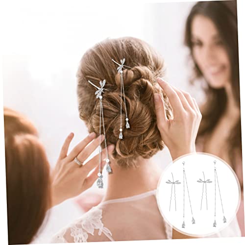 LOLIPPYY 2 Stück Haarschmuck Haarstäbchen mit Libellen und Quasten Design Chinesischer Stil Legierte Haarnadeln für Frauen Retro Haaraccessoires für Hochzeiten Cosplay und Alltagsfrisuren von LOLIPPYY