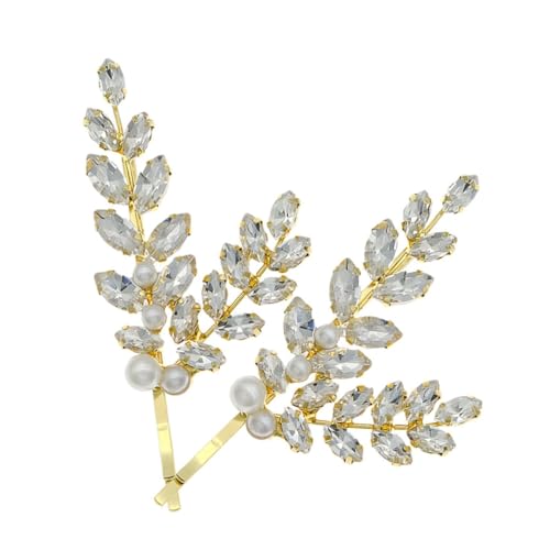 LOLIPPYY 2stücke Strass-haarspangen Mit Weizen-details Haarnadel-clips Für Frauen Mädchen Hochzeit Zubehör Vielseitig Einsetzbar Dekorativ Für Dünnes Dickes Haar von LOLIPPYY