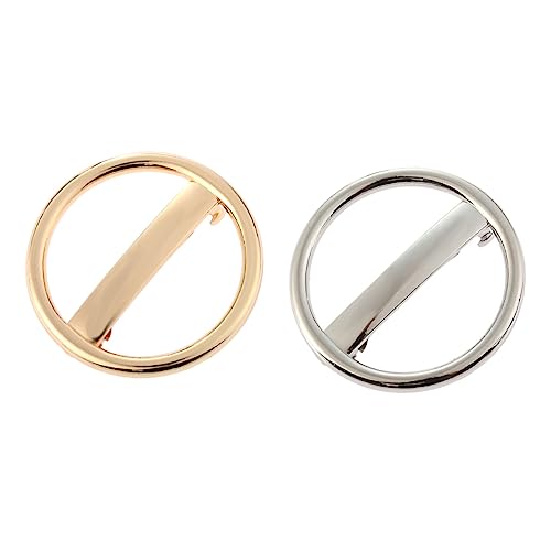 LOLIPPYY 2 Stück Frühling Haar Clips Damen Haarnadeln Metallkreis Haarspangen Für Mädchen Und Frauen Modisches Haar Zubehör in Gold Und Silber von LOLIPPYY