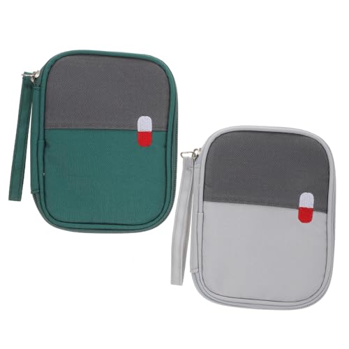 LOLIPPYY 2 Stück Kleine Reiseapotheke Teiliges aus Leichtem Oxford Portable Medikamententaschen mit Glattem Reißverschluss für Camping Wandern und Alltag Praktische Aufbewahrungstaschen von LOLIPPYY