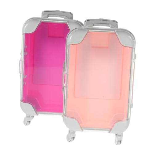 LOLIPPYY 2 Stück Kompaktes Teiliges Reise Kosmetikkoffer Kleine Robuste Makeup Aufbewahrungskoffer für Falsche Wimpern Tragbar und Rosa für Damen Unterwegs von LOLIPPYY