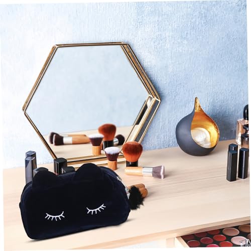 LOLIPPYY 2 Stück Kosmetiktaschen Teilig Katzenmotiv Flock Groß Kapazität Multifunktional Reise Kulturbeutel Make Up Tasche Toilettenartikel Aufbewahrungstasche Pen Organizer Damen Mädchen von LOLIPPYY