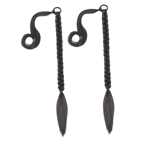 LOLIPPYY 2 Stück Long Ponytail Extension Hitzebeständige Synthetische Zopf optik Weiches Hautfreundliches Haarteil für Damen und Mädchen Voluminöses Styling Einfach zu Tragen und Natürlich von LOLIPPYY
