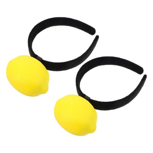LOLIPPYY 2 Stück Lustiges Stirnband Zitrone Kostüm Stirnband Lustige Zitrone Kopfbedeckung Verkleiden Haar Accessoire Lustige Kostüm Kopfbedeckung Obst Haarreifen Zitrone Neuheit von LOLIPPYY