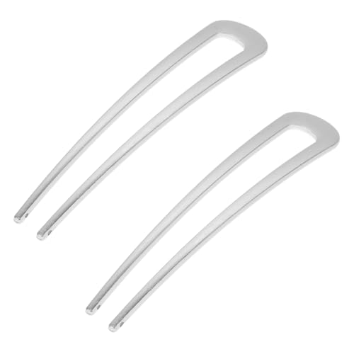 LOLIPPYY 2 Stück Metall Haarnadeln U förmig für Frauen Stilvolle Haarschmuck bobby Pins mit Festem Halt Vielseitig für Hochzeiten Partys und Alltag Schlichtes Design in Silber von LOLIPPYY