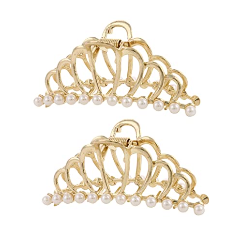 LOLIPPYY 2 Stück Perlen Haarspange Krone Design Haarklammer für Damen Geeignet für Lange und Dicke Haare für Partys und Alltag von LOLIPPYY