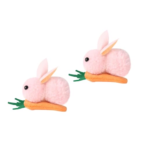 LOLIPPYY 2 Stück Plüsch Hasen Haarspangen Haarschmuck Niedlich Osterfest Haarklammern Weich Sicher für Mädchen Party Haarschmuck von LOLIPPYY