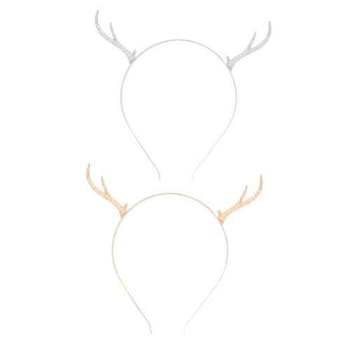 LOLIPPYY 2 Stück Rentier Geweih Haarreif Weihnachtskopfschmuck Leicht Verformungsfrei Festlich Für Frauen Und Mädchen Kopfbedeckung Für Weihnachten Und Partys von LOLIPPYY