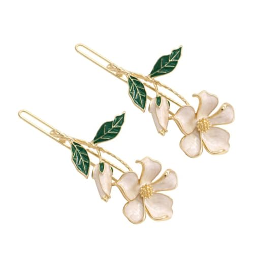 LOLIPPYY 2 Stück Retro Blumen Haarspangen Haarklammern Französischer Stil Glänzend Abteilbar für Damen und Mädchen Stilvoller Haarschmuck Seitliche Haarklammern Vielseitig Kombinierbar von LOLIPPYY
